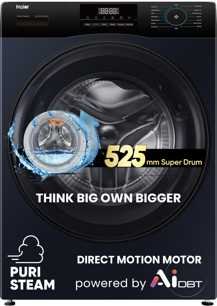 Haier 9 Kg 5 Star | 525mm Super Drum Fully Automatic Front Load Washing Machine
